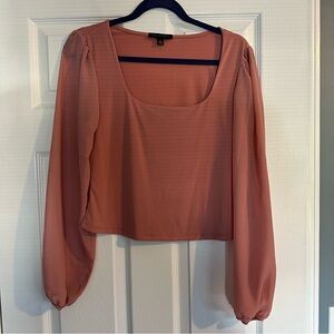 Faded Rose Women's Blush Pink Long Sleeve Blouse